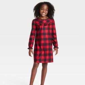 100% polyester Kids Buffalo Check Print Cozy Flannel Nightgown pajama Wondershop